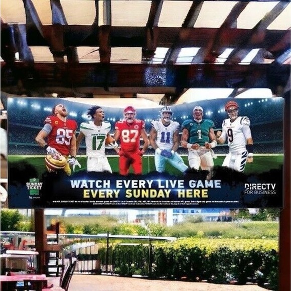2023 DIRECTV NFL Sunday Ticket Vinyl Banner 2'x5' Kelce Hurts Burrow Kittle New - Picture 2 of 3